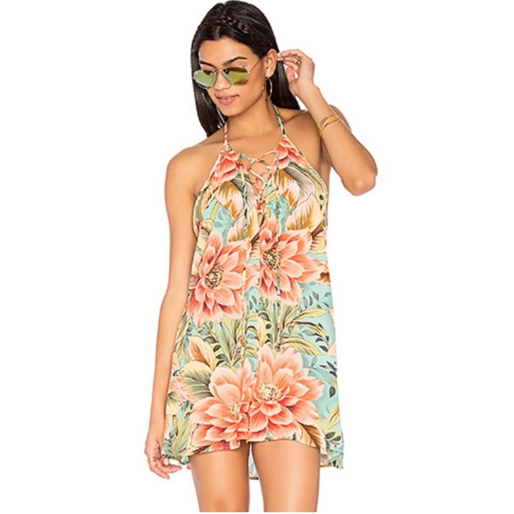 Show Me Your Mumu Lo Lace Up Mini Dress in Johnny and the Band